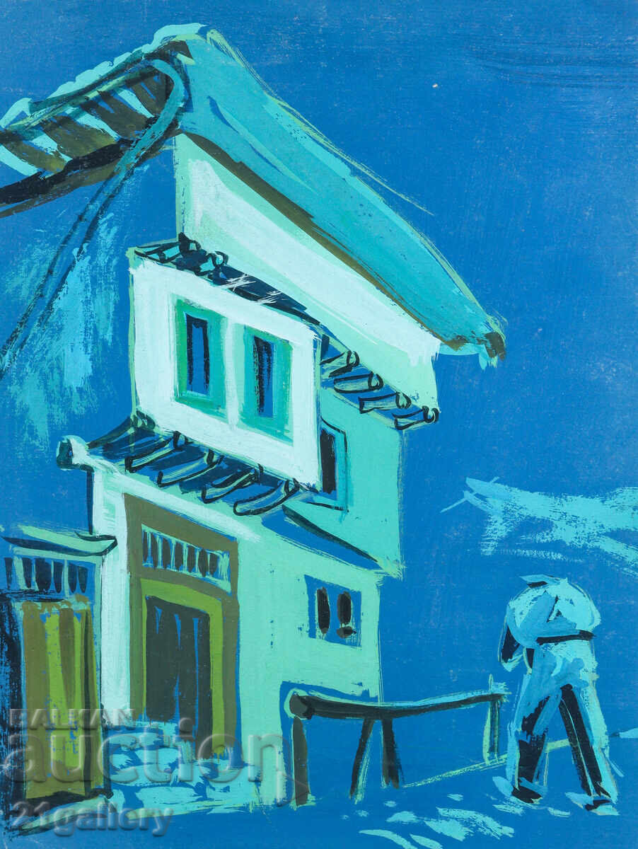 Παλαιός πίνακας με τέμπερα, αναγεννησιακό σπίτι