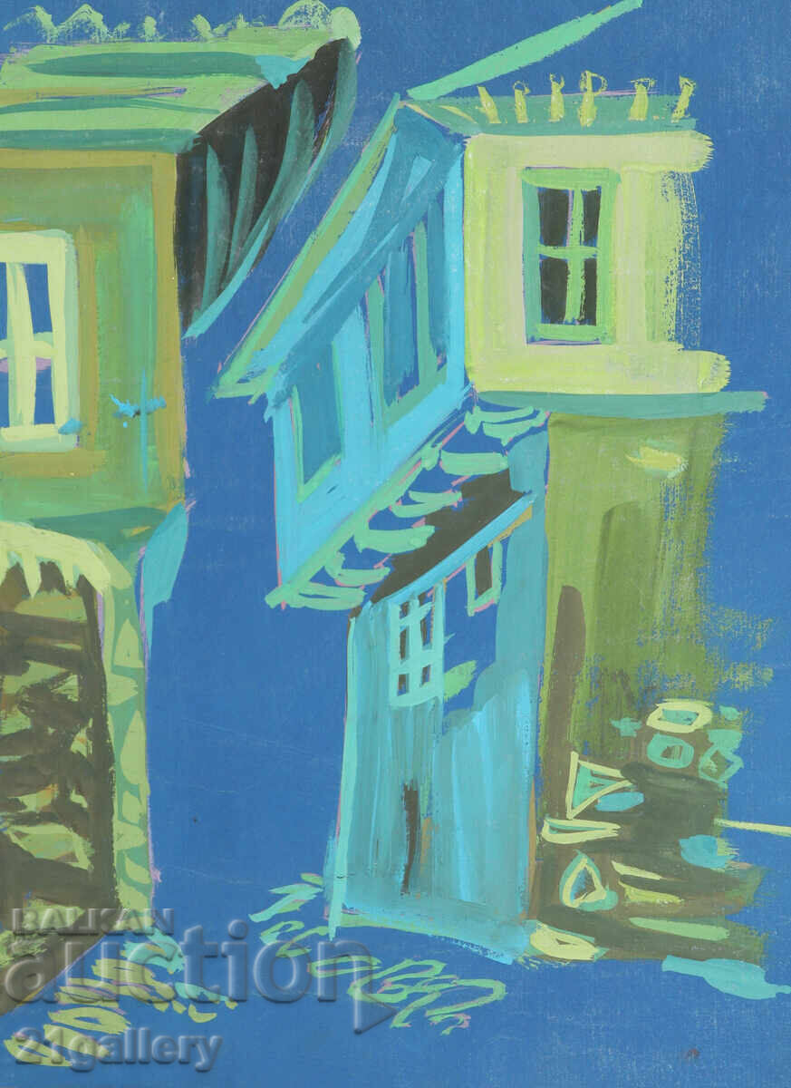 Auction  Old painting, tempera paints, Revival house