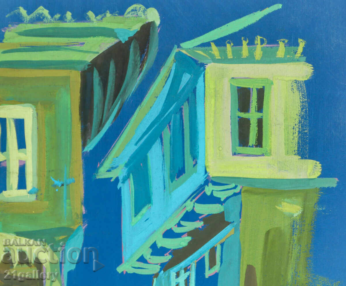 Delivery of Old painting, tempera paints, Revival house