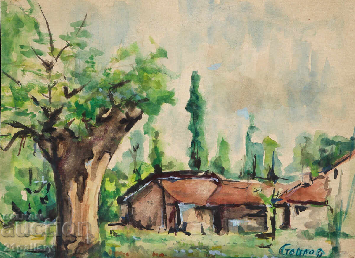 Old watercolor painting landscape with price 500.00 BGN | € 255.65 Old watercolor painting landscape with price 500.00 BGN | € 255.65