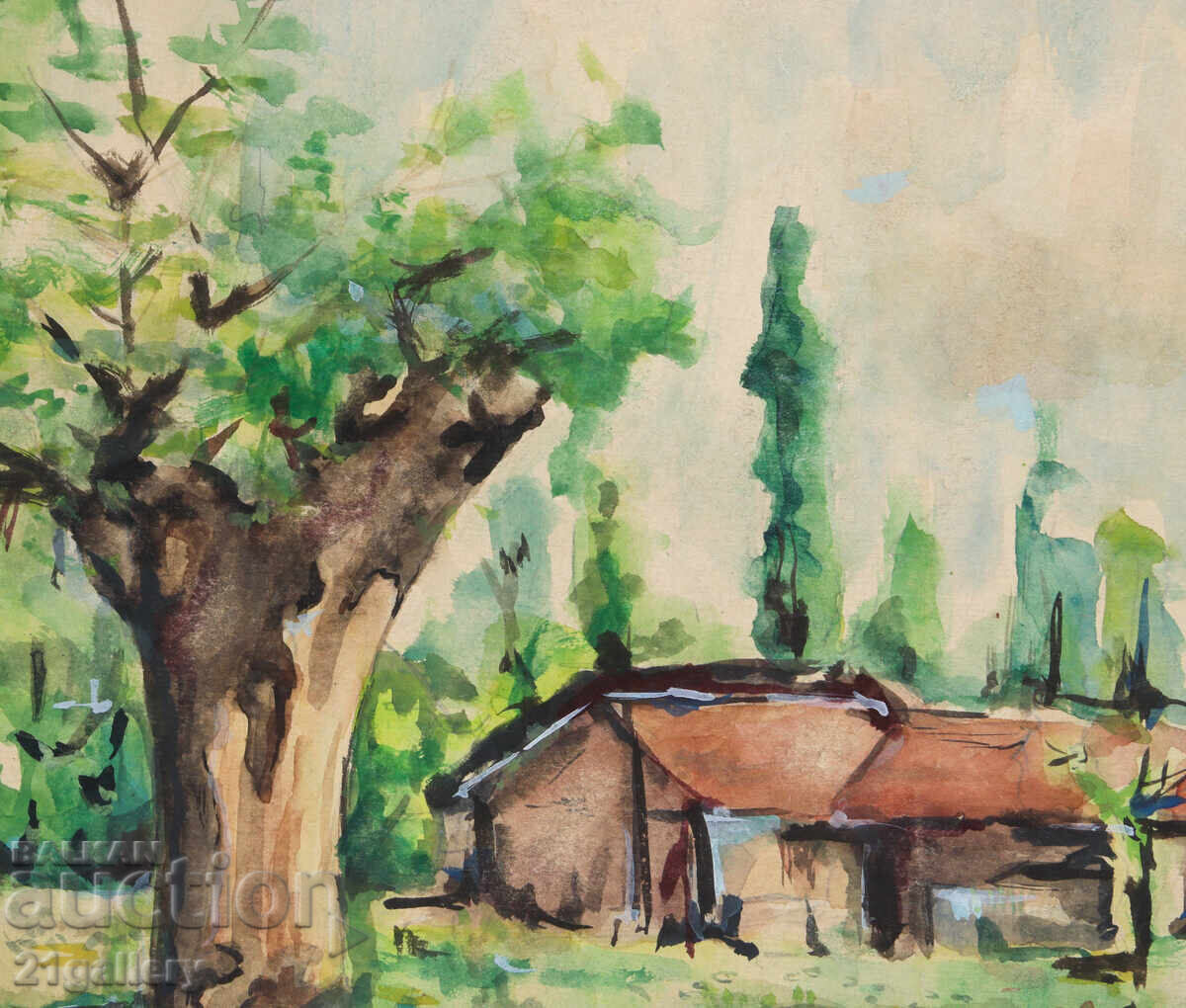 Old watercolor painting landscape - 5 Old watercolor painting landscape - 5