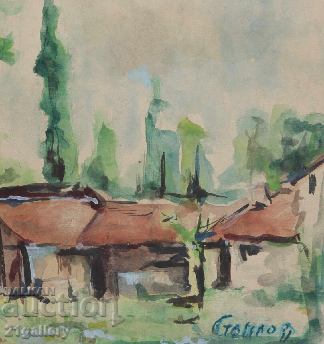 Old watercolor painting landscape - 6 Old watercolor painting landscape - 6