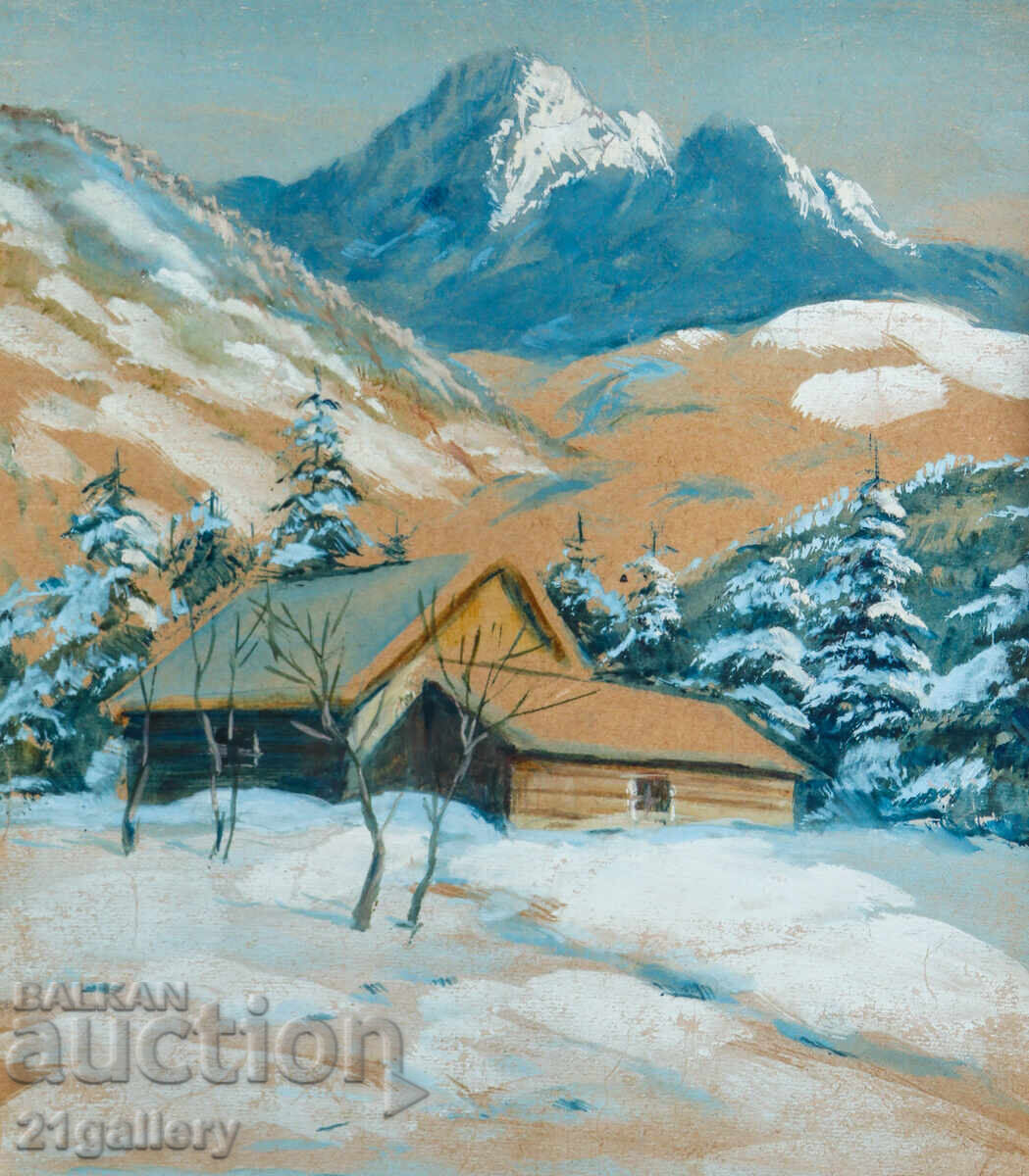 Стара картина зимен пейзаж