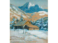 Παλαιός πίνακας χειμωνιάτικου τοπίου