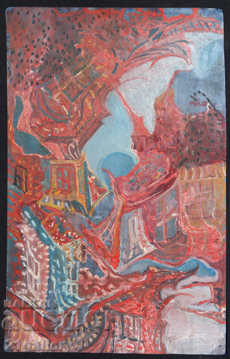 Αφηρημένη σύνθεση ζωγραφικής με λάδι τοπίο με τιμή 440.00 BGN | € 224.97 Αφηρημένη σύνθεση ζωγραφικής με λάδι τοπίο με τιμή 440.00 BGN | € 224.97