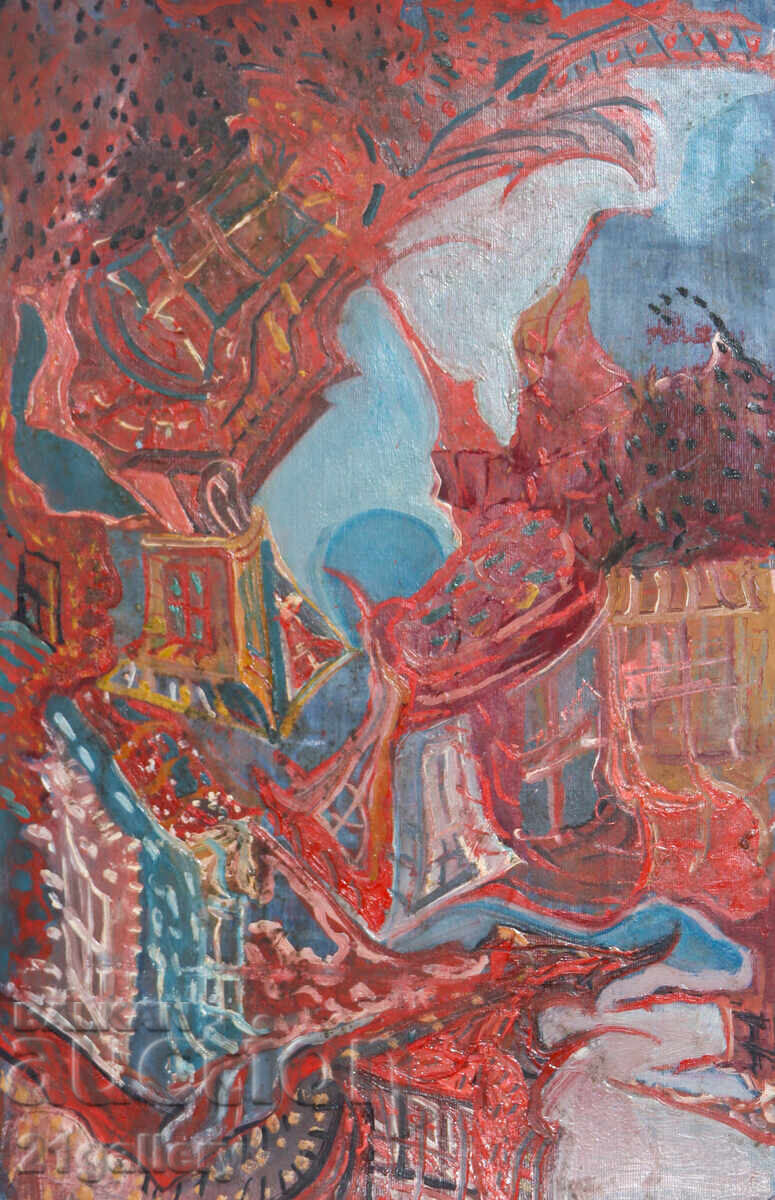 Αφηρημένη σύνθεση ζωγραφικής με λάδι τοπίο Αφηρημένη σύνθεση ζωγραφικής με λάδι τοπίο