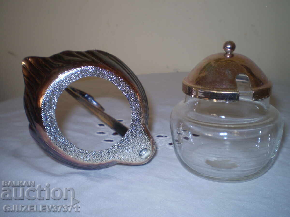 Αντίκα ζαχαριέρα κύκνος ασημένια επένδυση - 7