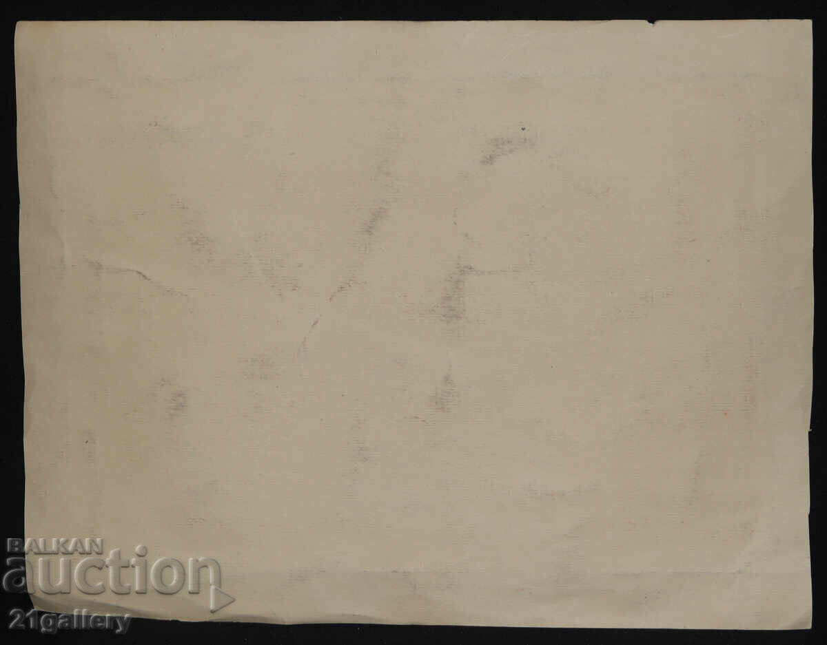 Old watercolor painting, winter mountain landscape - 7