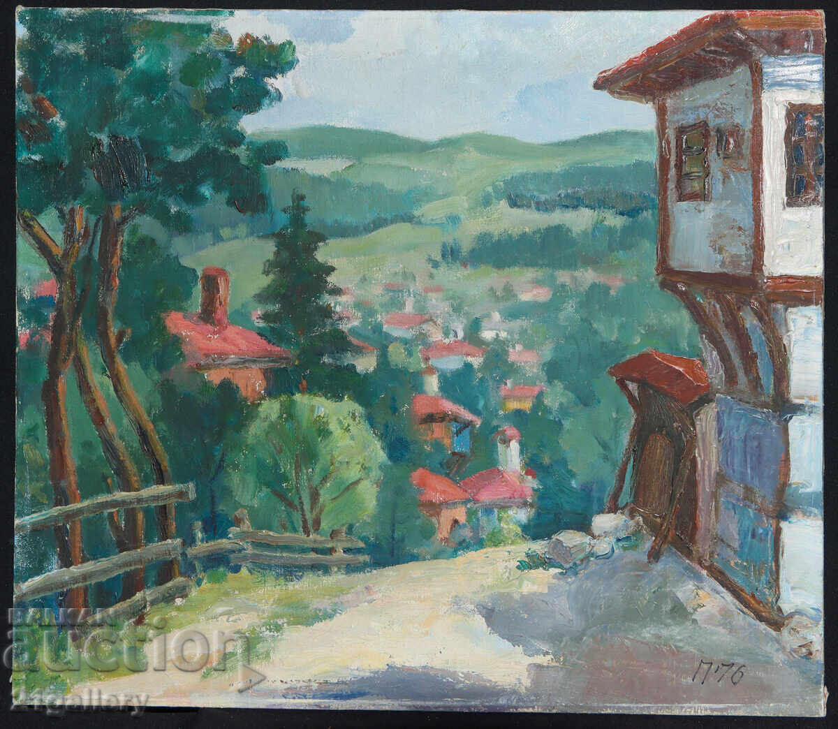 Rural Landscape 1976 oil painting with price 480.00 BGN | € 245.42