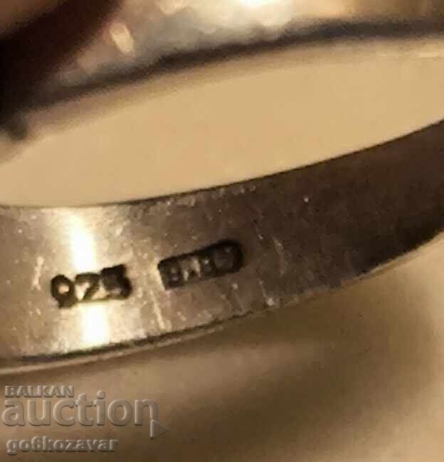 Inel de argint vechi pentru doamne, pietre naturale! - 6