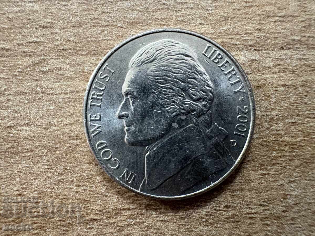 USA - 5 Cents (2001) - D with price 0.20 BGN | € 0.10