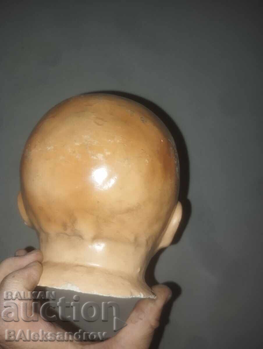 Много стара кукленска голяма глава от папиемаше - 5