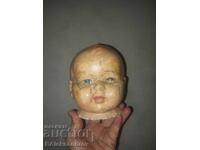 Cap mare de păpușă foarte veche din papier-mâché