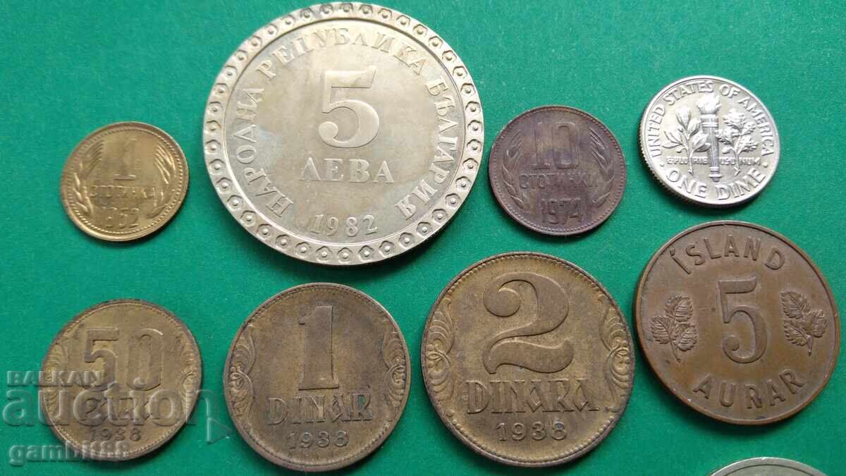 Lot of Bulgarian and foreign coins - 12 pcs. - EXCELLENT with price 9.50 BGN | € 4.86 Lot of Bulgarian and foreign coins - 12 pcs. - EXCELLENT with price 9.50 BGN | € 4.86