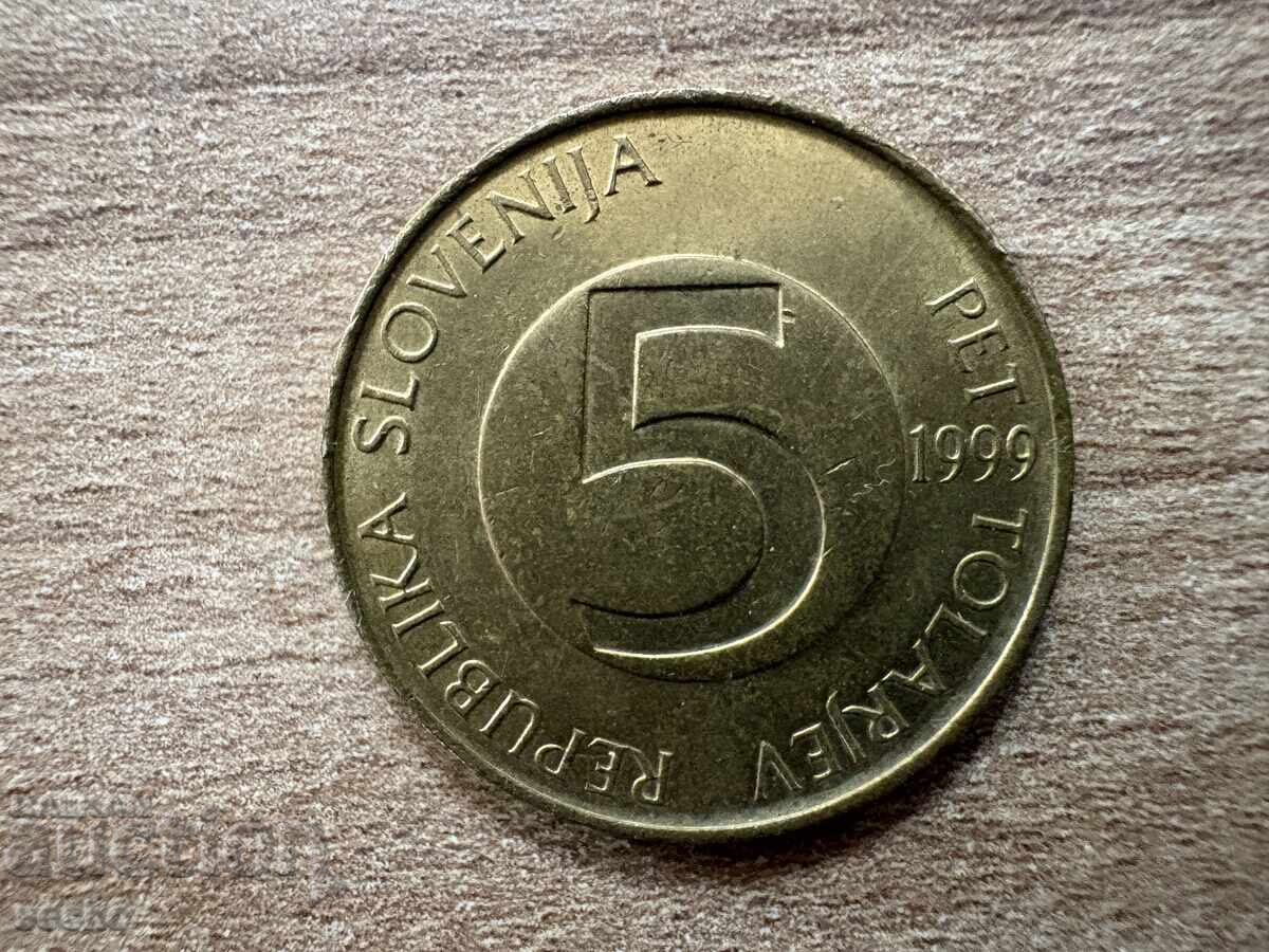 Slovenia - 5 Tolarjev (1999) Slovenia - 5 Tolarjev (1999)
