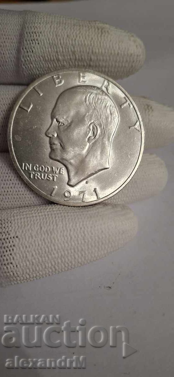 Ασημένιο δολάριο. Eisenhower. ΗΠΑ 1 δολάριο, 1971