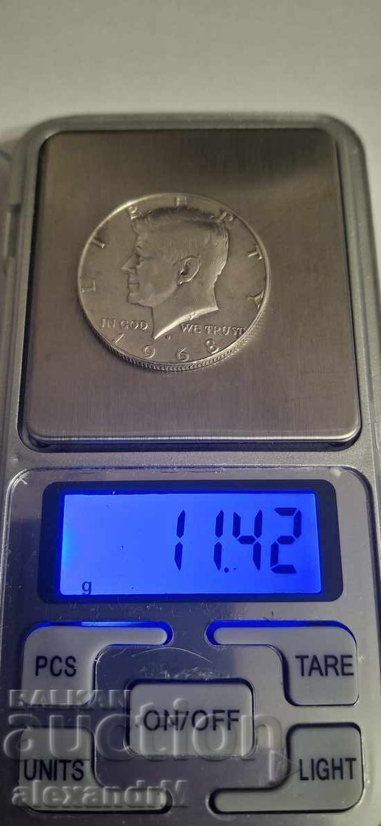 Δημοπρασία ΗΠΑ ½ δολάριο, 1968, Κένεντι Χαλφ δολάριο. Ασημένιο