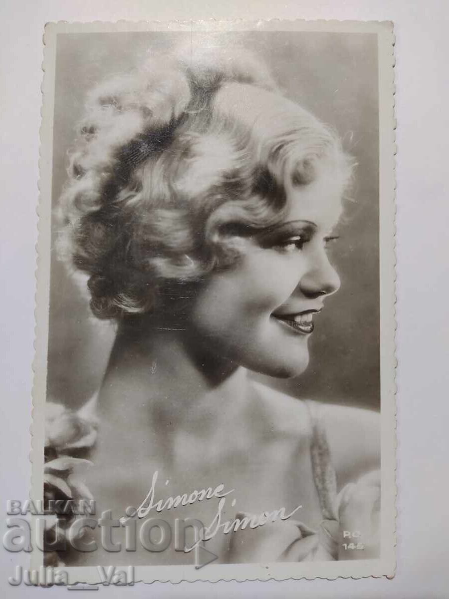 Много стара картичка със Simone Simon - Франция Много стара картичка със Simone Simon - Франция