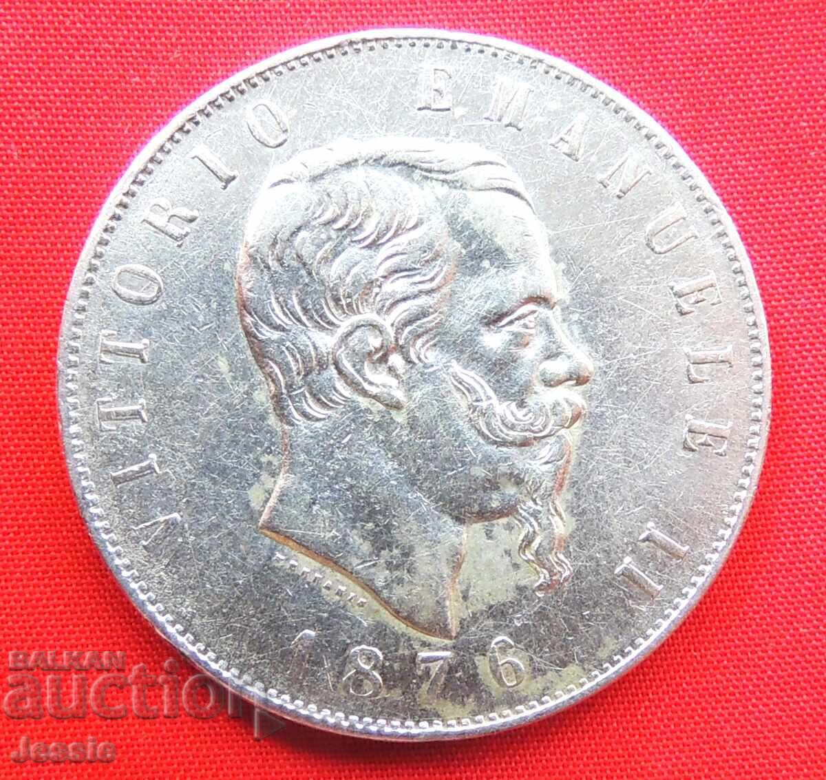 5 Lira 1876 R Italy Silver - QUALITY - NO MADE IN CHINA with price 72.95 BGN | € 37.30