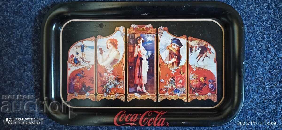 Veche plăcuță metalică Coca-Cola din '89 americană