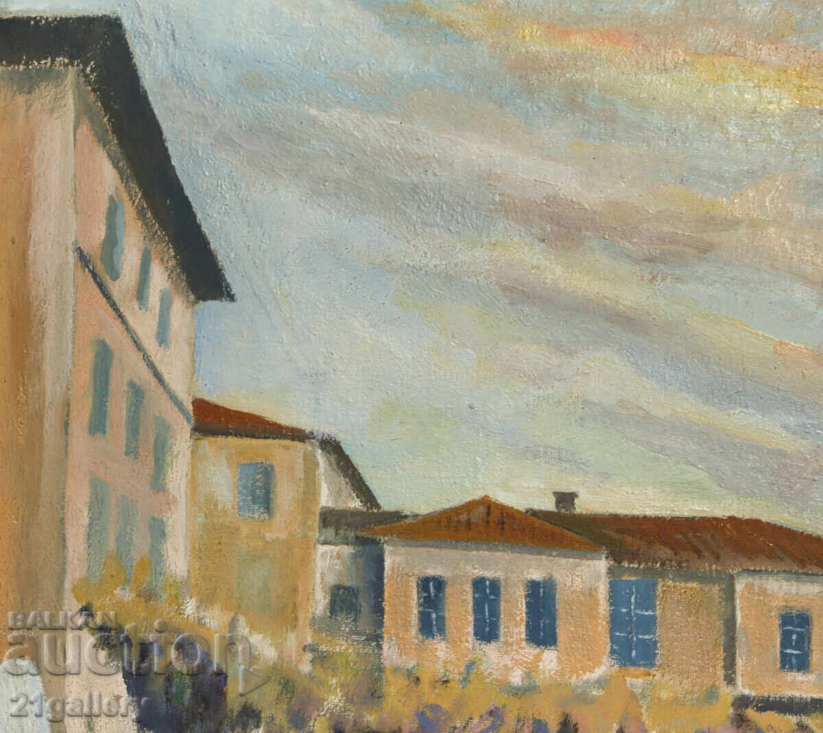 Παράδοση Ελαιογραφία τοπίο Μονή Μεταμόρφωσης