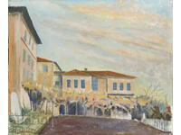 Ελαιογραφία τοπίο Μονή Μεταμόρφωσης