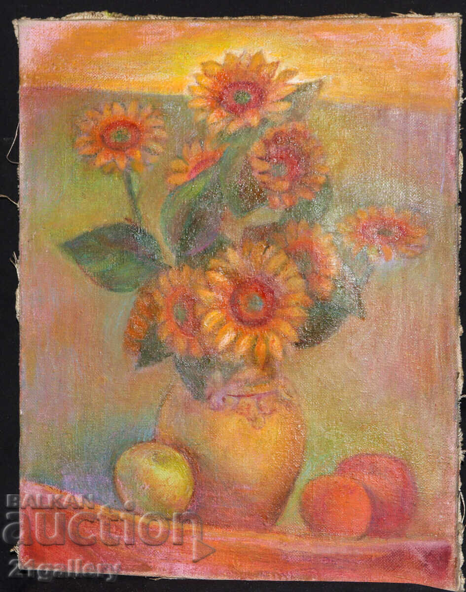 Licitație Elka Naidenova (1932 – 2016) Natură statică vază cu flori Licitație Elka Naidenova (1932 – 2016) Natură statică vază cu flori