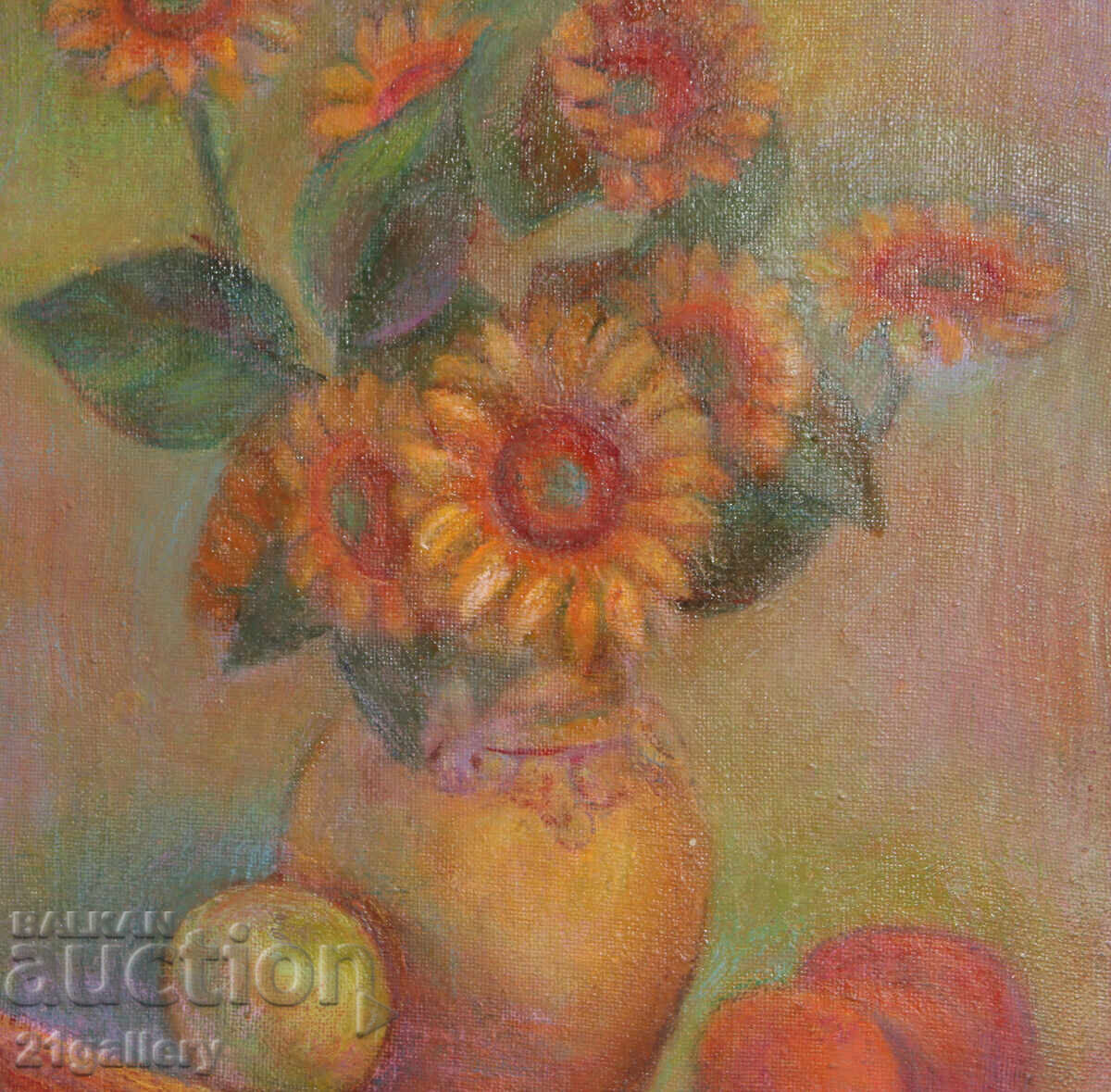 Elka Naidenova (1932 – 2016) Natură statică vază cu flori - 5 Elka Naidenova (1932 – 2016) Natură statică vază cu flori - 5