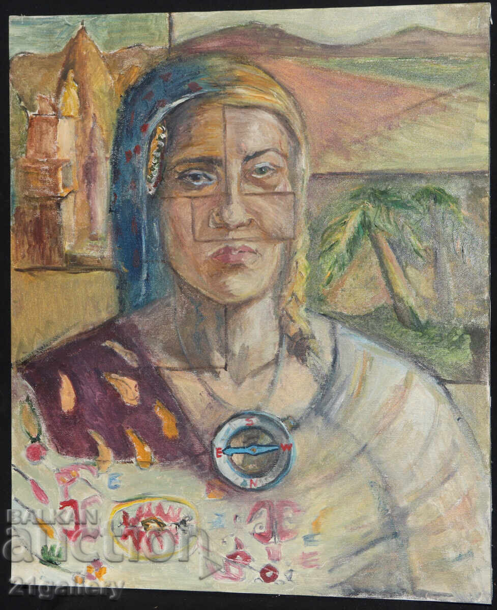 Contemporary painting abstract portrait, oil paints with price 400.00 BGN | € 204.52