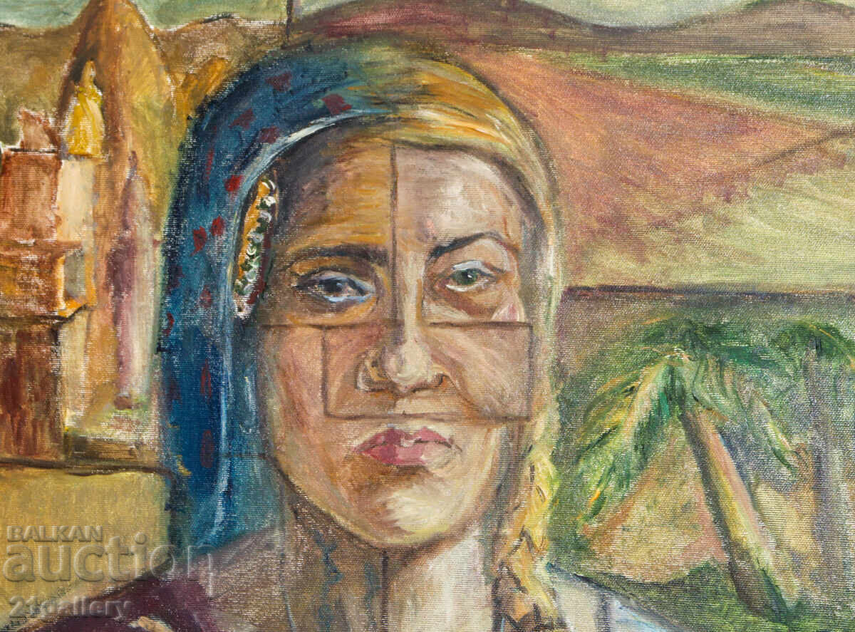 Delivery of Contemporary painting abstract portrait, oil paints