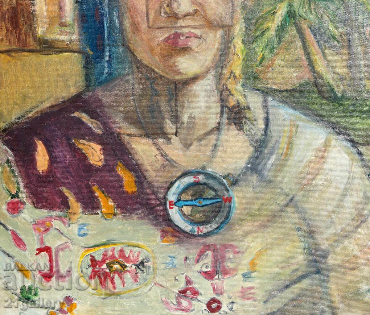 Contemporary painting abstract portrait, oil paints - 6