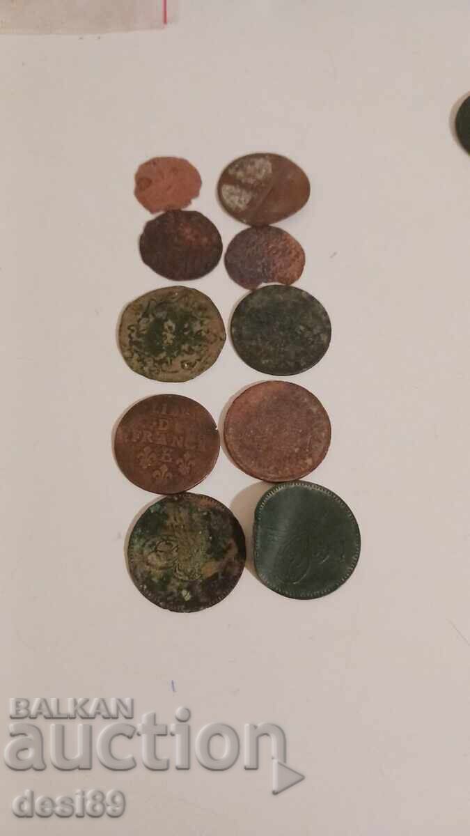 Copper and silver coins, 10 pieces Copper and silver coins, 10 pieces