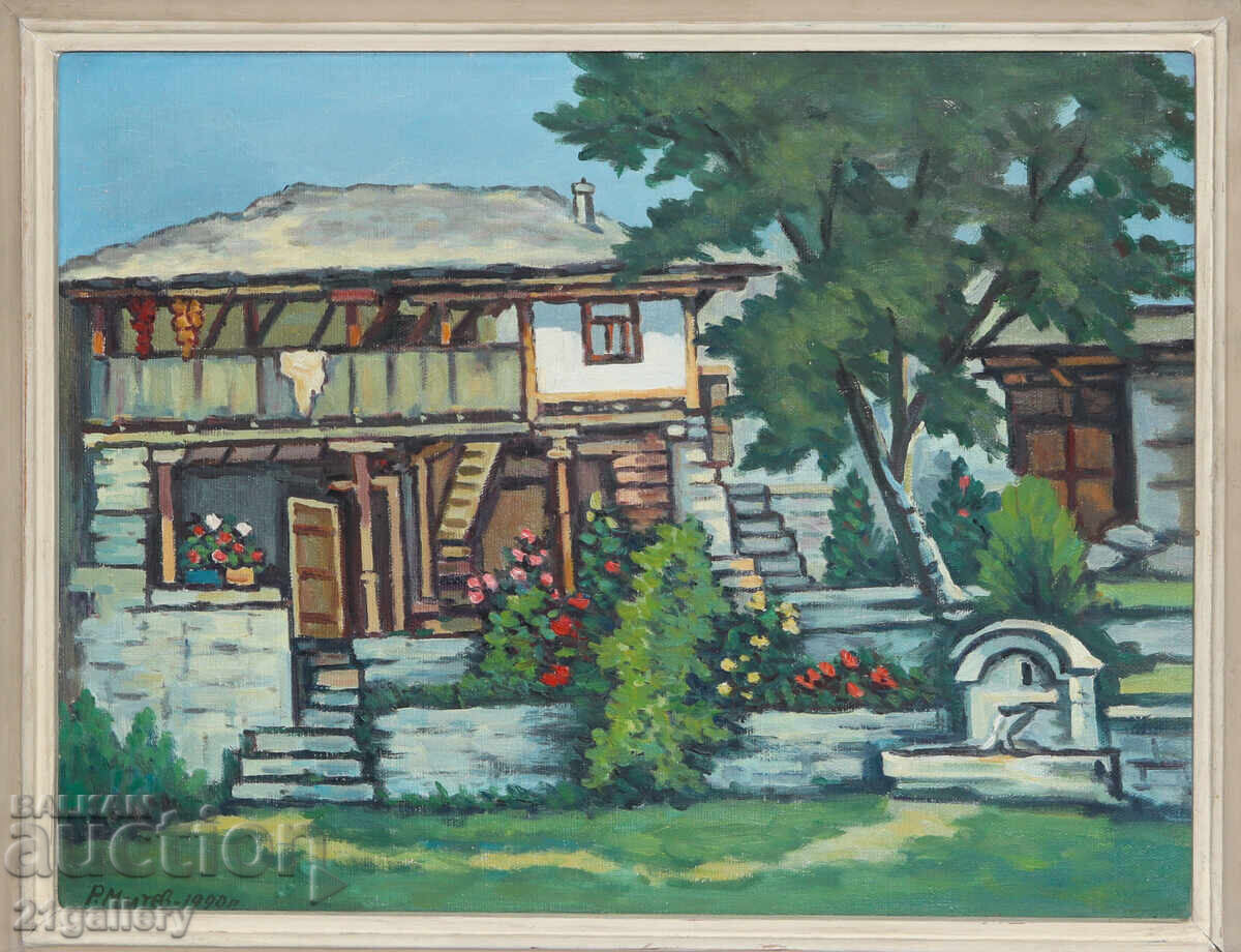Auction  R. Mitev Oil Painting Rural Landscape