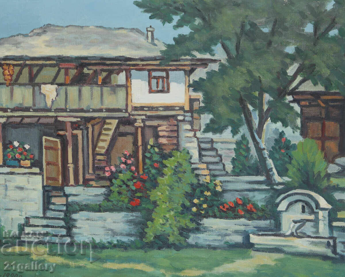 R. Mitev Oil Painting Rural Landscape - 5