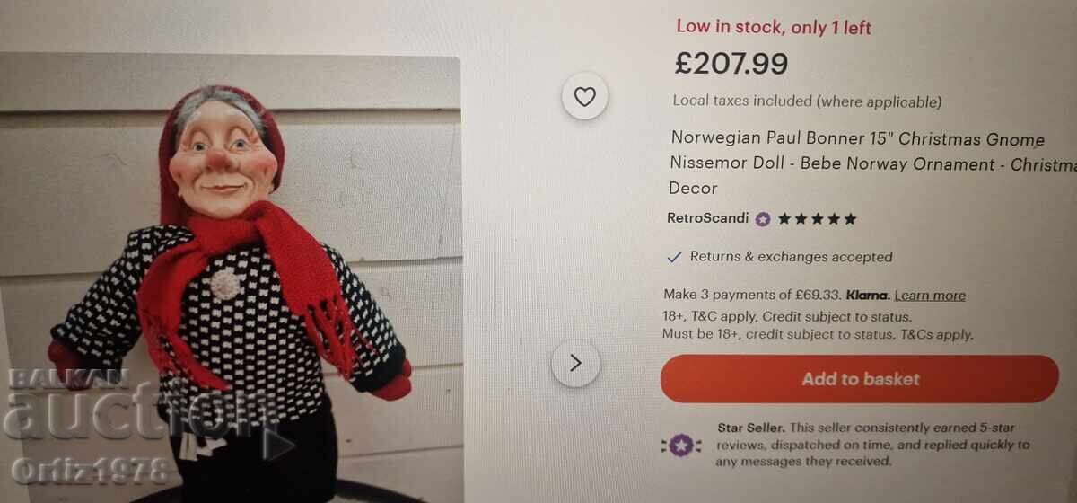 Bebe Norway Paul Bonner – Collectible Vintage Christmas Gnome - 6