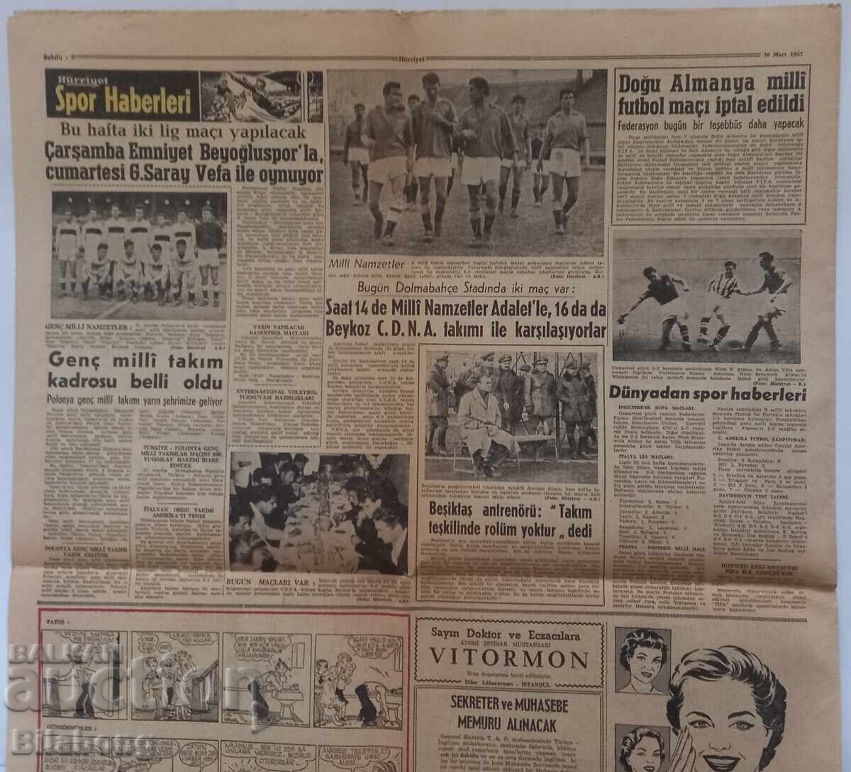 Auction 1956-1957 Turkish and Romanian newspapers, info on CSKA matches Auction 1956-1957 Turkish and Romanian newspapers, info on CSKA matches