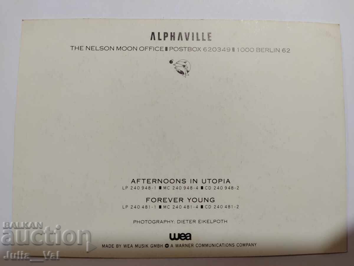 Autographs from the band Alphaville - Forever Young 2 with price 17.00 BGN | € 8.69