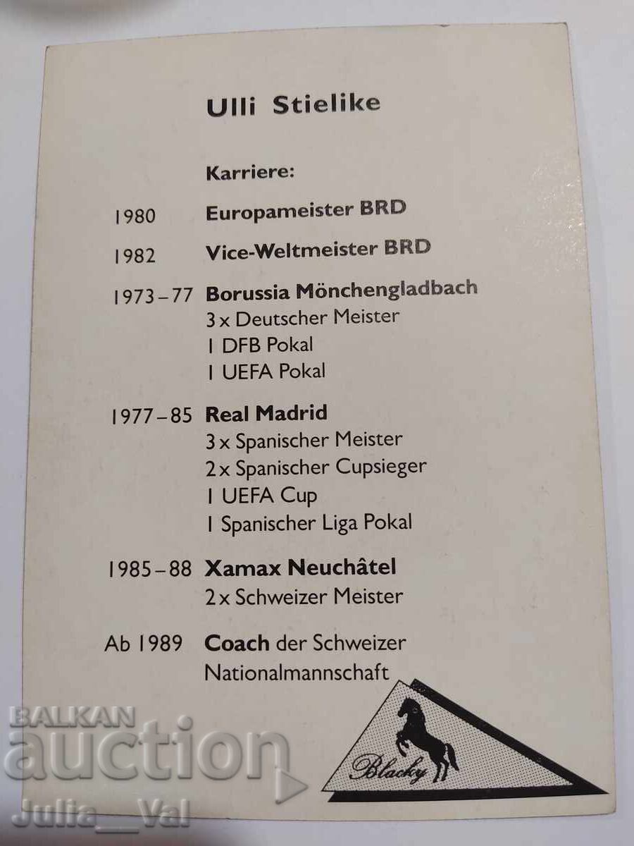 Autograf de la Uli Stielike cu preț 0.65 BGN | € 0.33 Autograf de la Uli Stielike cu preț 0.65 BGN | € 0.33