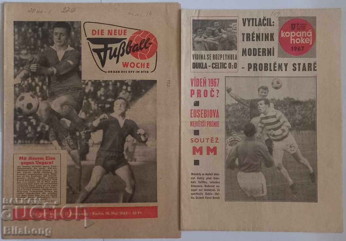 1965-1967 German and Czech newspapers with info on CSKA matches