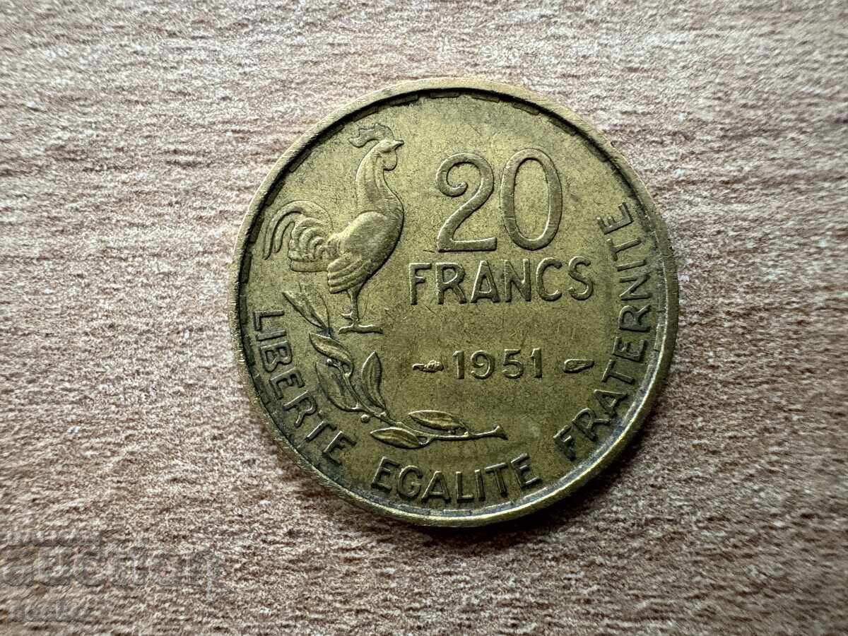 Γαλλία - 20 φράγκα (1951)
