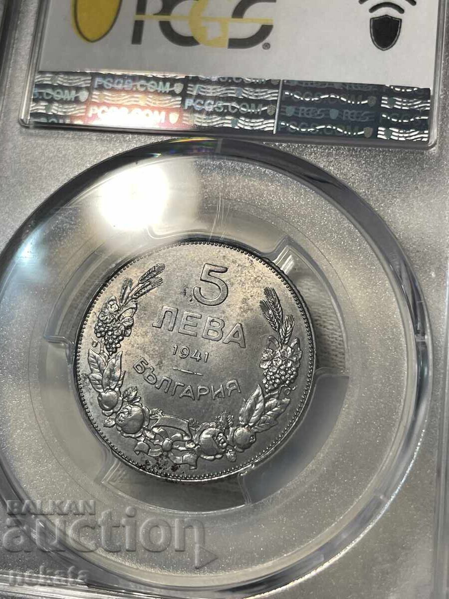 5 λέβα 1941 g. MS63 PCGS - 5