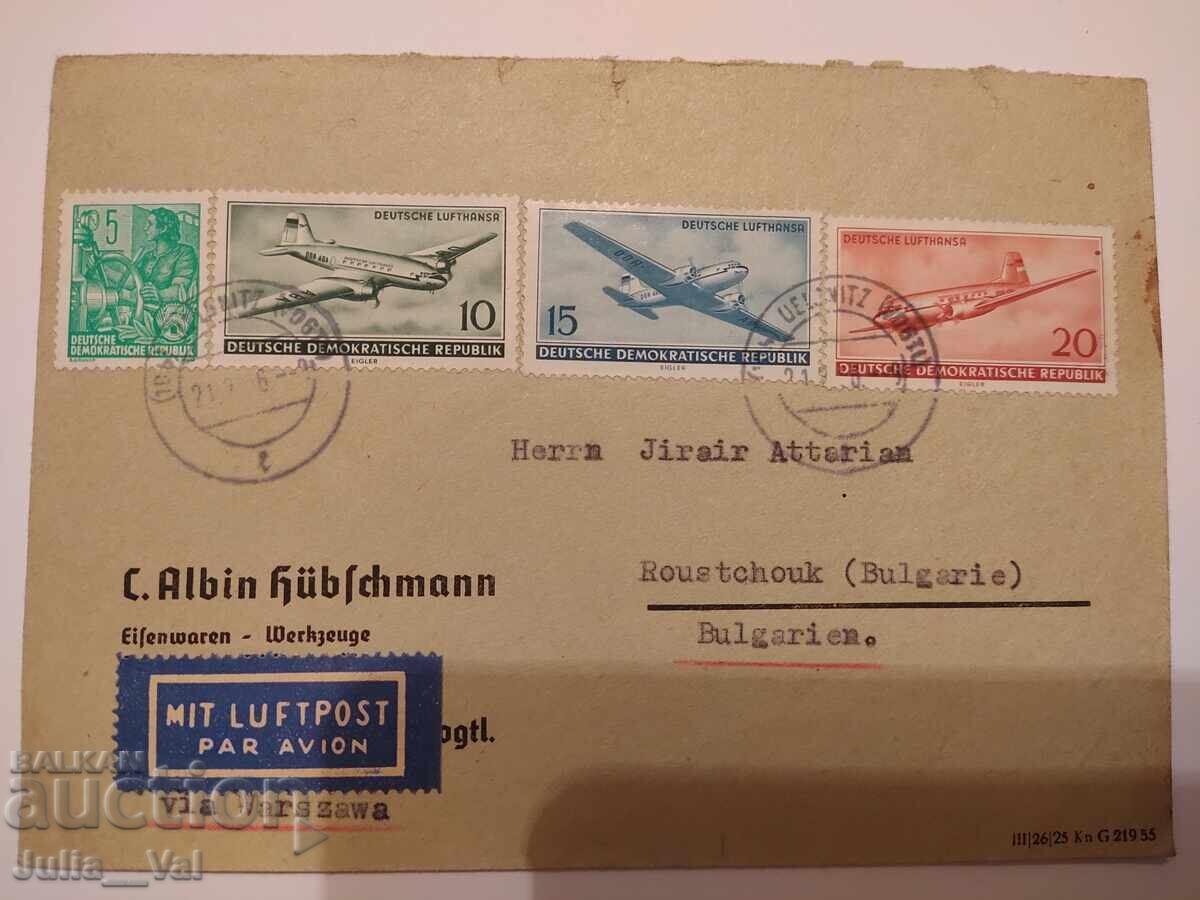 Germania - plic foarte vechi, călătorit la Ruse - poștă aeriană Germania - plic foarte vechi, călătorit la Ruse - poștă aeriană