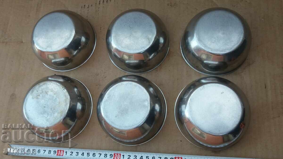 ХРОМ - КОМПЛЕКТ ВОЕННИ КУПИЧКИ ЗА СУПА - МАСИВНИ - 6 БРОЯ - 5