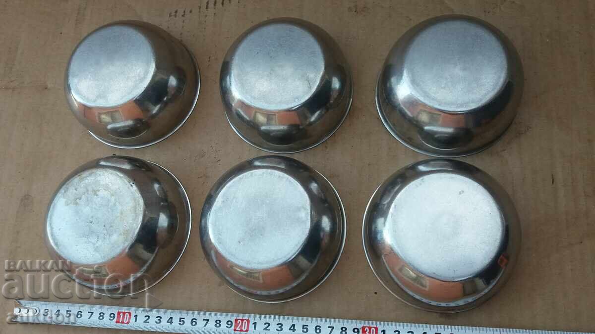 ХРОМ - КОМПЛЕКТ ВОЕННИ КУПИЧКИ ЗА СУПА - МАСИВНИ - 6 БРОЯ - 6