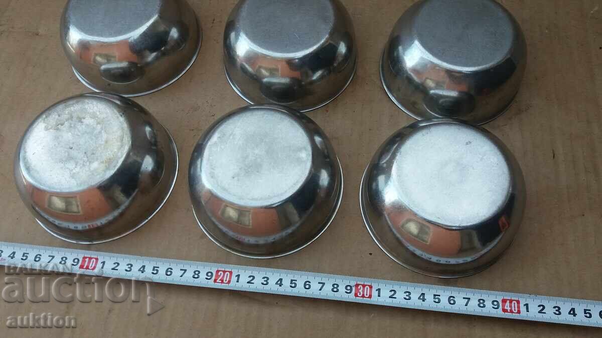 ХРОМ - КОМПЛЕКТ ВОЕННИ КУПИЧКИ ЗА СУПА - МАСИВНИ - 6 БРОЯ - 7