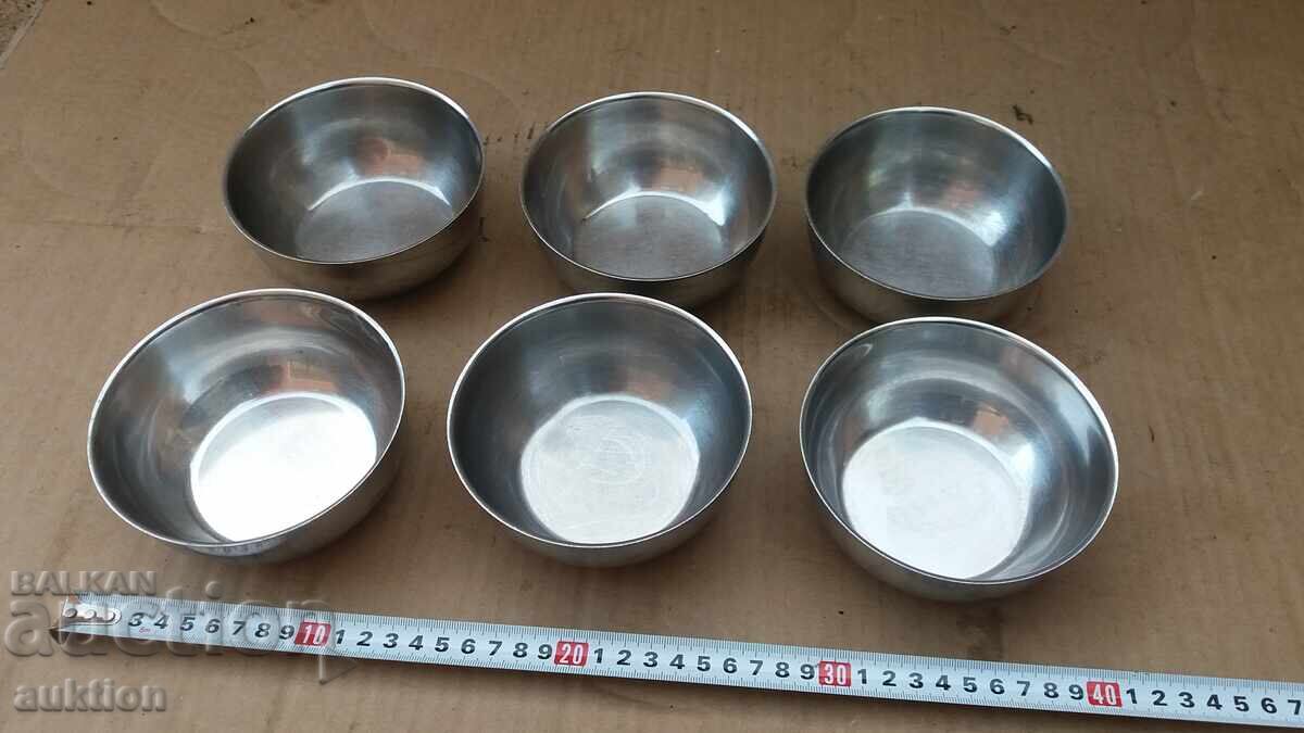 ХРОМ - КОМПЛЕКТ ВОЕННИ КУПИЧКИ ЗА СУПА - МАСИВНИ - 6 БРОЯ