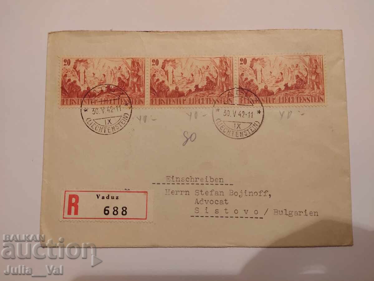 Liechtenstein - plic poștal vechi către Sviștov Liechtenstein - plic poștal vechi către Sviștov