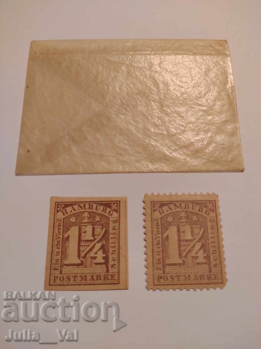 Germania Veche - Hamburg - 1864 - 2 mărci poștale Germania Veche - Hamburg - 1864 - 2 mărci poștale