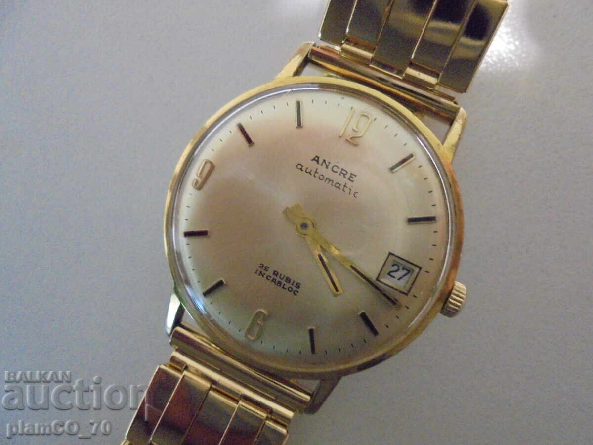 Δημοπρασία №*8374 Παλαιό ρολόι ANCRE – Automatic, επιχρυσωμένο, 25 Rubis