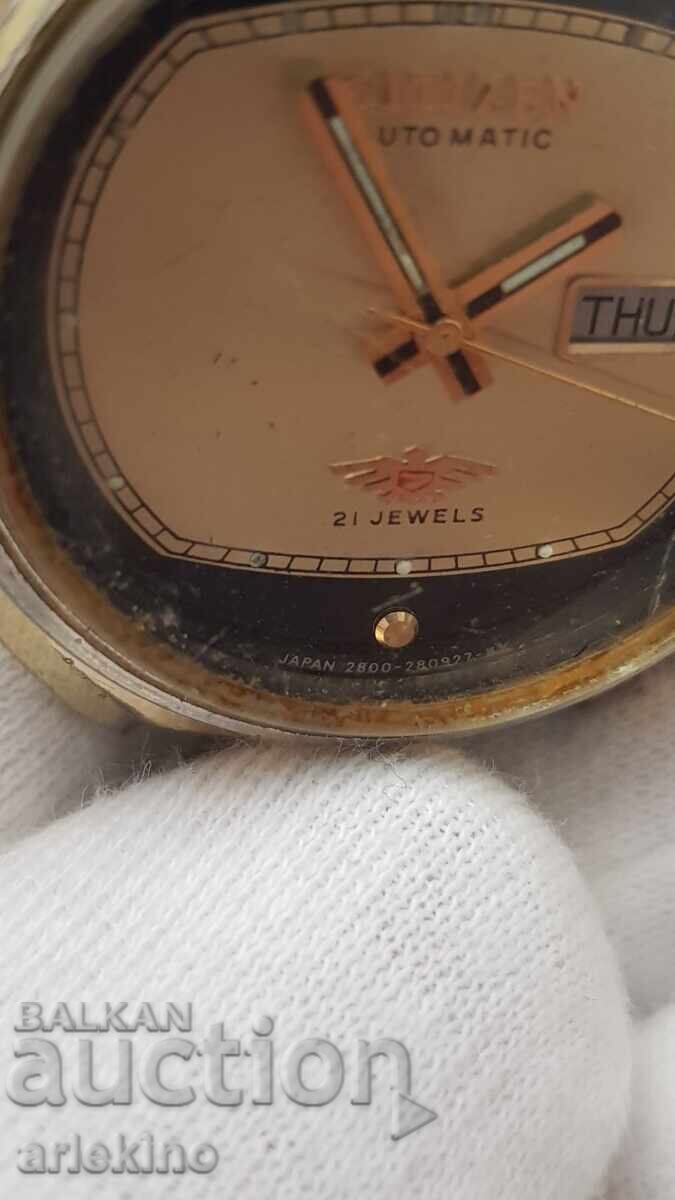 Rare Japanese Men's Watch CITIZEN AUTOMATIC with Gold Plating - 7 Rare Japanese Men's Watch CITIZEN AUTOMATIC with Gold Plating - 7